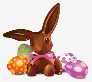 Easter-chocolate Bunny And Eggs, HD Png Download, Free Download