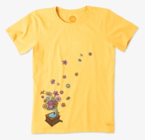 Women"s Flower Phonograph Crusher Tee, HD Png Download, Free Download