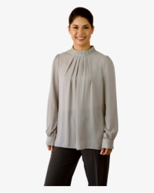 Lace Neck Blouse By Verigo Paris, HD Png Download, Free Download