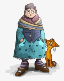 Grandma, Cat, The Old Lady, Granny, Baba, HD Png Download, Free Download