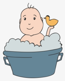 Baby In Bath Tub Vector, HD Png Download, Free Download