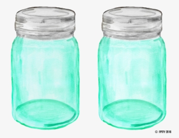 Mason Jar Outline Png -mason Jar Clipart Teal, Transparent Png, Free Download