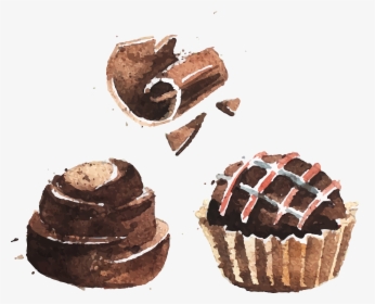 Chocolate Cake Bonbon Brigadeiro Watercolor Painting, HD Png Download, Free Download