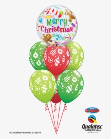 Merry Christmas Bubble Balloon Bouquet, HD Png Download, Free Download