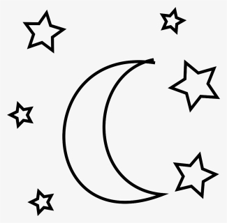 #ftestickers #moon #stars #blackandwhite #doodle, HD Png Download, Free Download