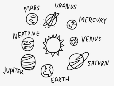 #planet #space #doodle #tumblr #galaxy #sun #moon #earth, HD Png Download, Free Download