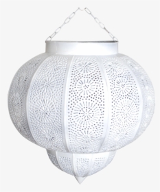 Moroccan White Painted Metal Hanging Lamp, HD Png Download, Free Download
