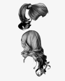 Pencil Hair Sketch Girls, HD Png Download, Free Download