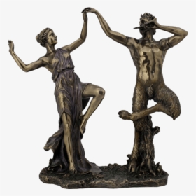 Bronze Pan And Nymph Statue, HD Png Download, Free Download