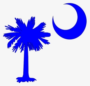 Sc Palmetto Tree Blue Right Side Moon Svg Clip Arts, HD Png Download, Free Download