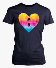 Semicolon Heart Mental Health Awareness Nice Gift Tee, HD Png Download, Free Download