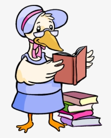 Vector Illustration Of Mother Goose Fairy Tale And - Mother Goose Reading A Book, HD Png Download, Free Download