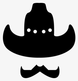 Cowboy Hat With Moustache - Cowboy Icon, HD Png Download, Free Download