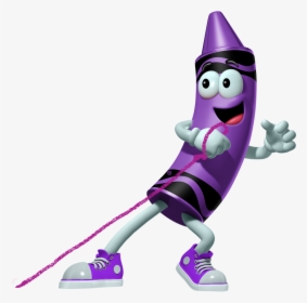 Purple Crayon Cartoon Character Pulling A Purple String - Crayola Cartoon, HD Png Download, Free Download