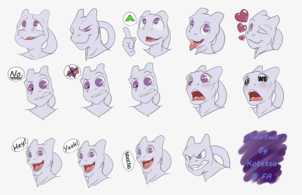 Mewtwo Stickers V2 - Mewtwo Telegram Stickers, HD Png Download, Free Download