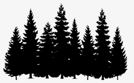 1 - Silhouette Trees Clipart Black And White, HD Png Download, Free Download