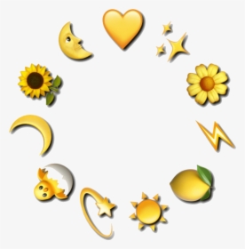 Hibiscus Png -circle Yellowcircle Emoji Stars Heart - Aesthetic Yellow Emoji Transparent, Png Download, Free Download