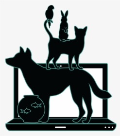 Com Green Border-01 - Black Norwegian Elkhound, HD Png Download, Free Download