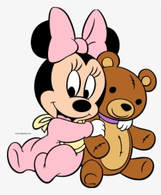 Transparent Toys Clipart Png - Baby Minnie Mouse With Bear, Png Download, Free Download