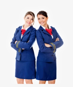 Flight Attendant Png Picture - Flight Attendant Blue Uniform, Transparent Png, Free Download