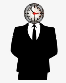 Time Clock Man Businessman Tie Png Image - Clock Man Png, Transparent Png, Free Download