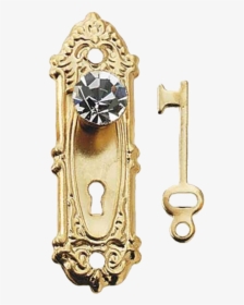 Dollhouse Crystal Opryland Door Knob With Plate And - Victorian Door Knob Transparent, HD Png Download, Free Download