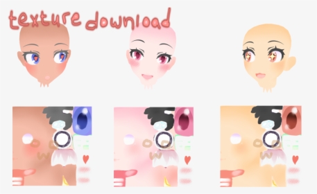 Eye Cheek Chin Forehead Lip - Mmd Face Texture Dl, HD Png Download, Free Download