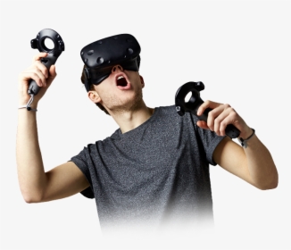 Virtual Reality Headset Htc Vive Oculus Rift Playstation - Guy With Vr Headset, HD Png Download, Free Download