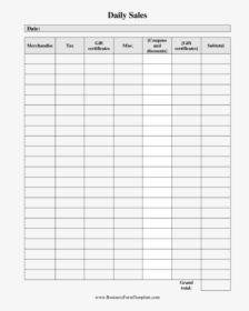 Retail Daily Sales Report Template, HD Png Download, Free Download