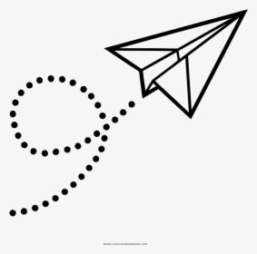 Paper Airplane Coloring Page - Illustration, HD Png Download, Free Download