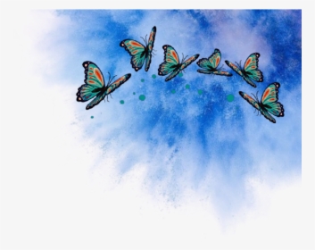 #png #butterflys #schmetterling #explosion #blau #wolke - Schmetterlinge Blau Wolken, Transparent Png, Free Download