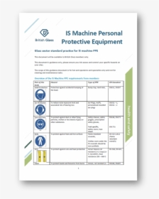 Is Machine Ppe Guidance - British Glass, HD Png Download, Free Download