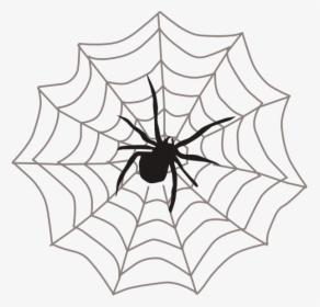 Spider With Web Clip Art At Clker - Spider On Web Clipart, HD Png Download, Free Download