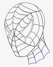 How To Draw Spiderman"s Face - Spiderman Line Drawing Png, Transparent Png, Free Download