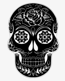 Clipart Skull King - Black And White Sugar Skull, HD Png Download, Free Download