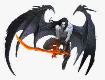 Demon - Human With Demon Wings, HD Png Download, Free Download