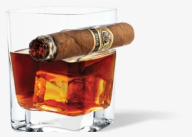 Cigar Whiskey Glass - Whiskey Glass With Cigar Holder Uk, HD Png Download, Free Download