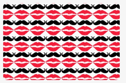 Red And Black Hipster Mustache And Lips Doormat, HD Png Download, Free Download