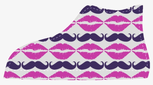 Hot Pink Hipster Mustache And Lips Women"s High Top, HD Png Download, Free Download