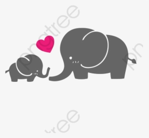 Parent Child Baby Elephant, HD Png Download, Free Download