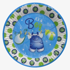 23cm Blue Clothesline Baby Shower Party Plates, Pack, HD Png Download, Free Download