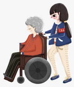 Retro Hand Drawn Illustration Caring Elderly Png And, Transparent Png, Free Download