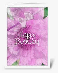 Pink Daisy Design, Happy Birthday Greeting Card, HD Png Download, Free Download