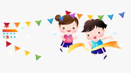 Schoolyard Sports Day Cartoon Illustration, HD Png Download, Free Download