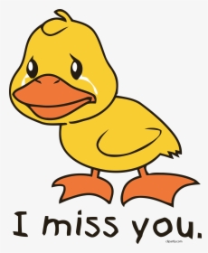 I Miss You Crying Yellow Duckling Duck Card Clipart, HD Png Download, Free Download