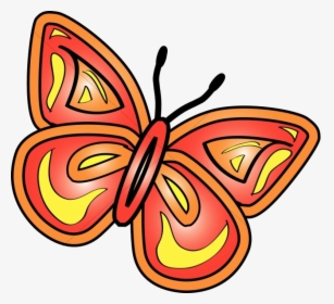 Butterfly Bright Red Butterly Graphic Clipart Transparent, HD Png Download, Free Download