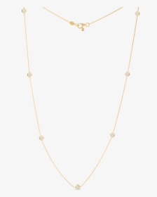 18k Yellow Gold Seven Diamond Station Necklace, HD Png Download, Free Download