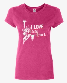I Love New York T-shirt Pink Ladies, HD Png Download, Free Download