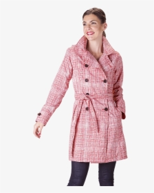 Trench Coat Romy Red/white S "  Title="trench Coat, HD Png Download, Free Download