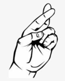 Fingers Crossed Hand Signal , Transparent Cartoons, HD Png Download, Free Download